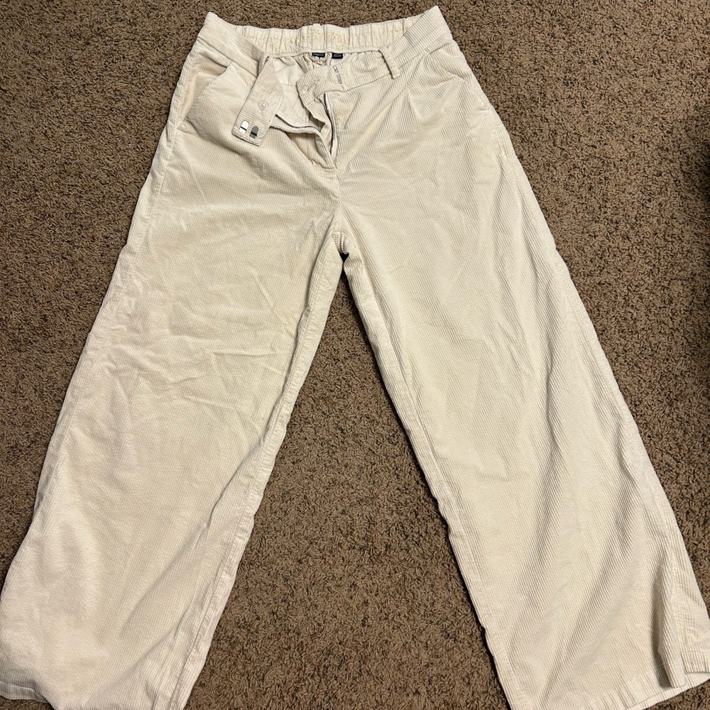 American Eagle Outfitters Cream Corduroy Pants
